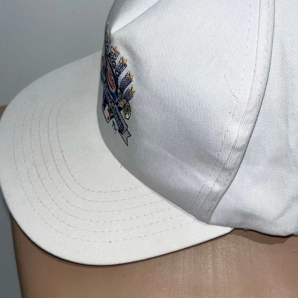 Vintage 1990 MLB All-Star Game Chicago Cubs Snapback Hat White‎ True Value Logo